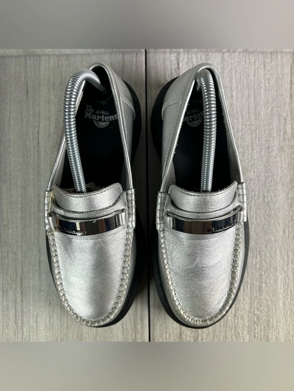 NEW Dr. Martens Docs Penton II Quad Platform  Loafer Shoe Silver Women’s Size 7